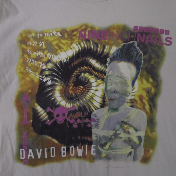 Vintage Nine Inch Nails David Bowie Shirt Mens Large 1995 Tour Made USA 90s - Picture 7 of 10